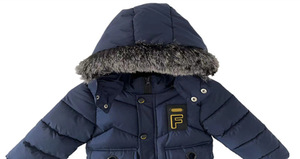 Vente en gros Veste pour garçons Veste d'hiver à capuche mi-longue épaisse polaire grand col en <span class=keywords><strong>fourrure</strong></span> Veste matelassée pour bébé - Product Image 5