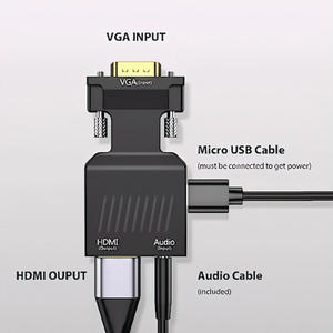 Adaptador <span class=keywords><strong>Convertidor</strong></span> de <span class=keywords><strong>VGA</strong></span> <span class=keywords><strong>a</strong></span> HDTV con Cable de Audio y Alimentación, Diseño Compacto para Conectar PC Portátil <span class=keywords><strong>a</strong></span> Monitor de TV - Product Image 2