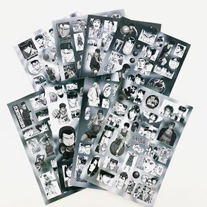 Vente flash : 20 designs, 8 autocollants par lot, feuille d'autocollants Anime Satoru Gojo, noir et blanc, autocollants imprimés <span class=keywords><strong>manga</strong></span> pour collection de fans - Product Image 3