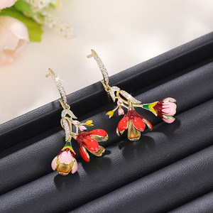 Orecchini Pendenti Floreali da Donna Stile Giardino per Uso Quotidiano Accessori per Orecchie - Product Image 6