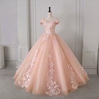 Robe de Quinceañera de luxe avec appliques brodées exquises, robe de bal princesse à épaules dénudées pour les événements du soir