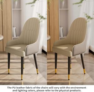High-quality Western Restaurant <strong>Chairs</strong> Modern <strong>Dining</strong> <strong>Chair</strong> Comfortable Padded Leather with Metal Leg Restaurant Grey White <strong>Cream</strong> - Product Image 5