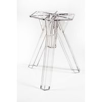 Table à manger carrée en polycarbonate transparent Ometto Design convertible 90x90 cm modèle OMQT90B pour les fêtes de bar à la maison