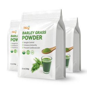 مسحوق مستخرج الشعير الأخضر العضوي من الدرجة الغذائية مكمل نبات مغذي غني بالفيتامينات في حاوية بلاستيكية - Product Image 1