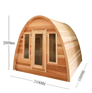 Sauna extérieur moderne HELIUS avec panneau de commande informatique, en bois de cèdre rouge massif, capacité 4 personnes, pour villa et jardin. - Product Image 6