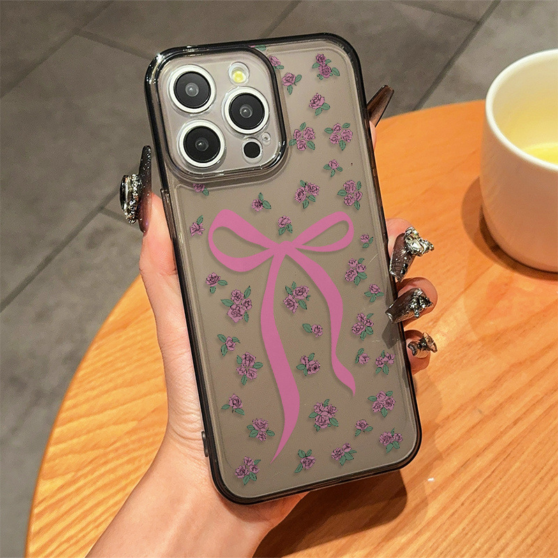 Space Shell - Transparent Black - Large Floral Bow