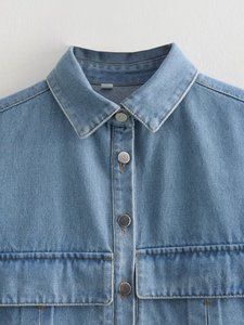ZATRHMBM vêtements pour femmes 2023 automne hiver nouveau 3 couleurs Double poche décoratif Denim haut rétro revers <span class=keywords><strong>sans</strong></span> manches dames <span class=keywords><strong>gilet</strong></span> - Product Image 4