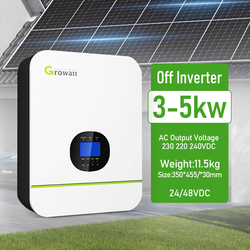 Внесенная система Growatt, 3000 Вт, 5000 Вт, 48 В, 240 В, 220 В, 230 В, 24 В, без сетки, чистые инверторы синусоидальной волны, 5 кВт, солнечные инверторы с контроллером MPPT