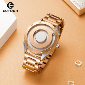 <span class=keywords><strong>Reloj</strong></span> EUTUOR 041 con <span class=keywords><strong>Esfera</strong></span> Magnética Dorada para Hombre, Diseño Simple sin Espejo, <span class=keywords><strong>Reloj</strong></span> de Cuarzo, <span class=keywords><strong>Reloj</strong></span> de Acero Inoxidable para Hombre - Product Image 2