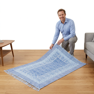100% Cotton Handloom Handmade Geometric Patterned <b>Throw</b> <b>Blanket</b> Winter Warm Cozy Wool <b>Blankets</b> Direct Wholesale From India - Product Image 1