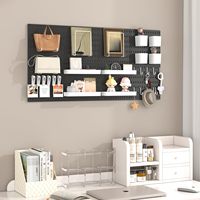 Kit de rangement mural modulaire 8 modules avec panneau perforé, couleurs personnalisables, pour bureau, salle de bain, armoire, chambre d'enfant, 30 accessoires robustes