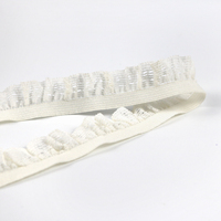 Vente en gros 17mm blanc bleu rose Picot volants dentelle élastique garniture en nylon anti-dérapant soutien-gorge épaule sangle élastique
