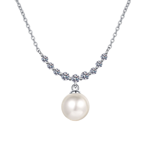 Collier pour femme en argent sterling S925, chaîne polyvalente pour clavicule, nouveau pendentif souriant créatif en moissanite, anniversaire - Product Image 1
