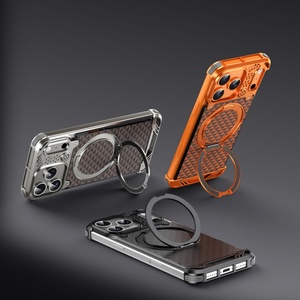 เคสโทรศัพท์แม่เหล็กไร้ขอบโลหะอะลูมิเนียมขั้นสูงสำหรับ iPhone 17 13 14 15 16 Pro Max พร้อม 360 °   ฝาครอบกันกระแทกแบบมีขาตั้ง - Product Image 1