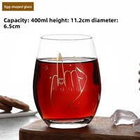 Vente en gros de verres à vin en verre de 400 ml, verres à whisky, verres personnalisés avec motifs et logos