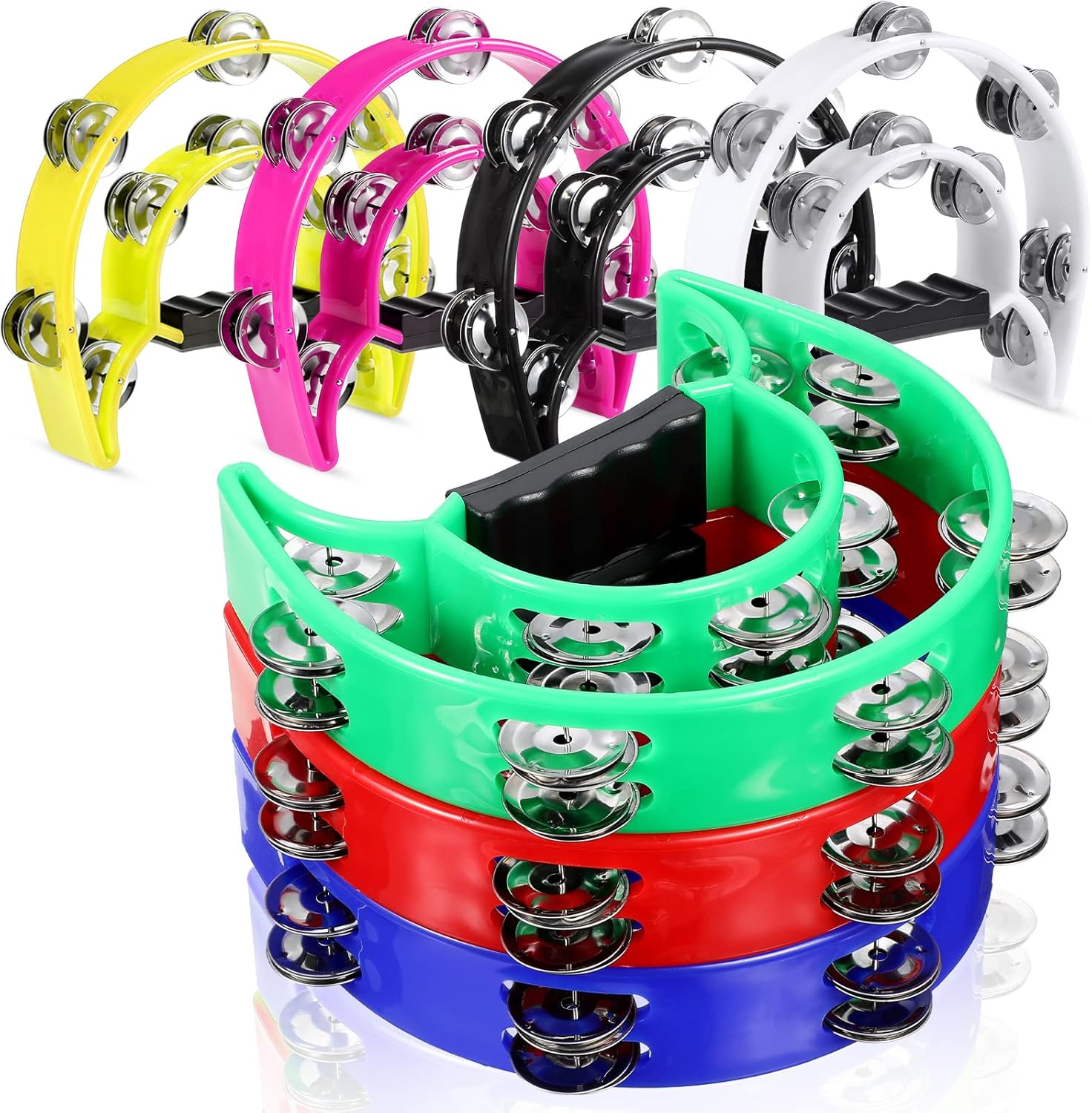 thumbnail image 2 of MUSCELL 10 Inch Tambourine With Double Row Jingles - Plastic Hand Held Drum For Adults & Kids 2 of 5