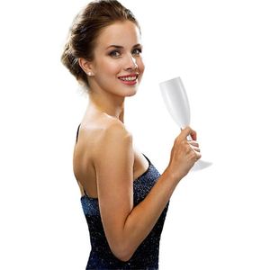 Verre à vin en plastique PP de 6 oz avec logo personnalisé, design moderne, champagne pour fête, bar, maison - Product Image 1