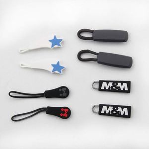 Factory Customized Silicon <b>Puller</b> Oem PVC Zipper <b>Puller</b> Cussstom Custom logo PU Zipper with Slider - Product Image 1