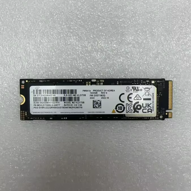 Used PM9A1a 1TB NVMe SSD MZVL21T0HDLU-00BT7 M.2 PCIe 4.0