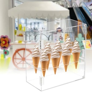 Manufacturer Custom 8 Holes Clear Acrylic Ice Cream Cone Display Case for Retail Store - Product Image 3