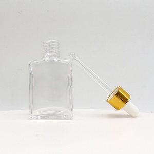 Cosmetic Package Square Clear <b>Glass</b> Pipette Flat Serum <b>Bottles</b> 30ml 50ml 100ml Essential Oil Rectangle <b>Glass</b> <b>Dropper</b> <b>Bottle</b> - Product Image 5