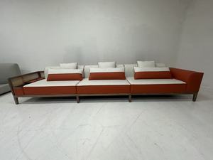 Canapé en rotin et bois massif bicolore avec rangement latéral, esthétique orientale chaleureuse pour créer un <span class=keywords><strong>espace</strong></span> de vie confortable - Product Image 2