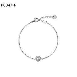 สร้อยข้อมือแฟชั่นประดับเซอร์โคเนีย P0047 สำหรับผู้หญิง เครื่องประดับคุณภาพสูง - Product Image 1
