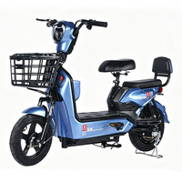 Vélo électrique pour adultes, batterie au plomb-acide 48V, moteur à moyeu arrière 3 vitesses, cadre en acier au carbone, fourche avant avec amortissement, frein à tambour, 40 km d'autonomie