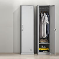 Casier à vêtements en métal à une porte, armoire de rangement verticale en acier, armoire de bureau, de salle de sport ou de personnel avec serrure