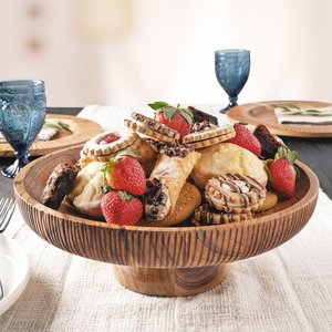 Bol en bois moderne sculpté à la main, écologique et durable, pour servir des salades, ranger des fruits et décorer la maison - Product Image 3