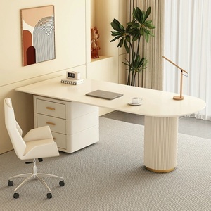 Escritorio de recepción de lujo moderno para salón de belleza en casa diseño Simple Boss Escritorio de ordenador tablero de roca estilo melamina hecho piedra duradera - Product Image 1