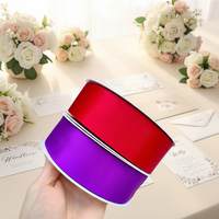 Ruban de satin double face rouge de haute qualité, écologique, personnalisé, 100 yards (91,44 mètres), 196 couleurs, 38 mm, 50 yards (45,72 mètres) pour jupes DIY (faites-vous-même)