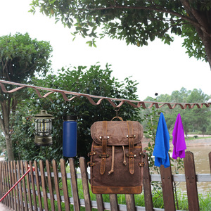 Outdoor Hanging Rope With 19 Hooks Multifunctional Camping <b>Clothesline</b> Storage Organizer For Tent Canopy Hiking Gear - Product Image 4