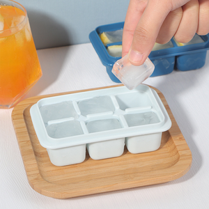 Molde de caja de hielo de silicona de grado alimenticio con tapa libre de BPA Herramienta de bandeja de cubitos de hielo casera ecológica para hacer helados - Product Image 2