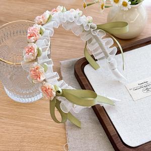 عصابة رأس الأميرة الزهرية للربيع والصيف مع اللؤلؤ، طوق شعر للفتيات بتصميم زهرة الياسمين - Product Image 5