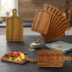 Planche à découper rectangulaire en bois d'acacia éco-durable, épaisseur 1,5 cm, passe au lave-vaisselle, pour fruits, légumes, usage en cuisine - Product Image 4