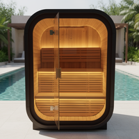 Cabine de sauna carrée noire, cabines de sauna en forme de cube, cabines de sauna pour jardin extérieur