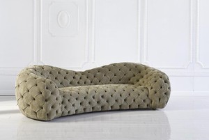Canapé Chesterfield à boutons tuftés bleu ciel de Style italien Meubles de salon rembourrés confortables faits à la main pour Villa Appartement - Product Image 6