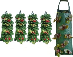 Sacs de culture suspendus durables pour jardin vertical, en plastique PE, 8 trous, pour fraises, légumes, herbes et fleurs, pour l'intérieur et l'extérieur - Product Image 1