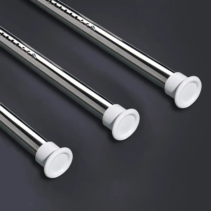 Modern Metal Curtain Rods Extendable Telescopic Curtain Poles Bathroom Stainless Steel Shower Curtain Rod