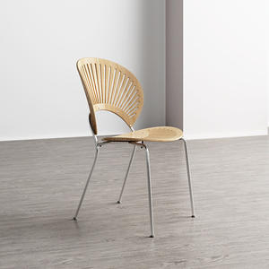 Silla alta con respaldo de madera de mimbre Real para interiores, Silla de bambú con acento, Silla de comedor de café de caña de ratán para Hotel y restaurante - Product Image 5