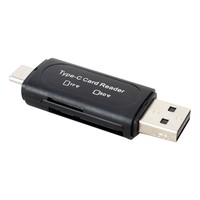 Lecteur de cartes SD 2 emplacements USB 2.0 Type-C haute vitesse tout-en-un multifonction pour ordinateurs