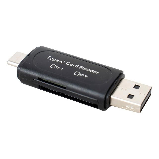 High-Speed All-In-One Type-C USB 2.0 2-Slot SD Card Reader with Multi-Function for Computers