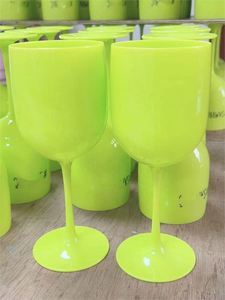 Copas de Vino de Acrílico Plástico de Lujo Modernas, Irrompibles, Color Verde Rosa, con Logotipo y Color Personalizados - Product Image 2