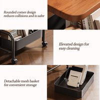 Vente en gros de nouveaux étagères de rangement pour la chambre à coucher, en bois léger et en métal, avec roulettes, table basse mobile, chariots de rangement pour le salon