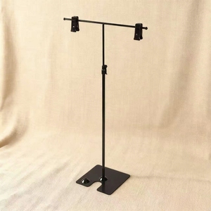 Support de signalisation métallique compact avec barre transversale de 26 cm et réglage de hauteur de 40 à 75 cm pour restaurant ou bureau - Product Image 1