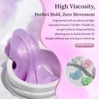 Gel de modelage non collant pour sculpture, vernis à ongles gel solide nacré, scintillant, métallique, pour la création de fleurs 3D, colle pour nail art, vente en gros