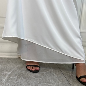 6597# Modest Fashion Daily Wear Solid Color Premium Nida Closed Abaya Slim Sleeve Dubai Islamic <b>Women</b> <b>Slip</b> Dress With Lined - Product Image 6