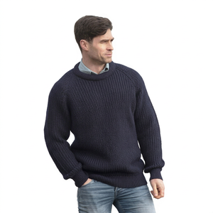 Cardigan en laine chaud Denmin pour hommes, à manches longues, col rond, tricoté avec bordure côtelée, étiquettes personnalisées pour commandes en gros, hiver - Product Image 1