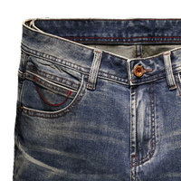Pantalon en jean slim pour homme, style streetwear italien, effet usé, avec patchs artistiques, coupe motard, personnalisable